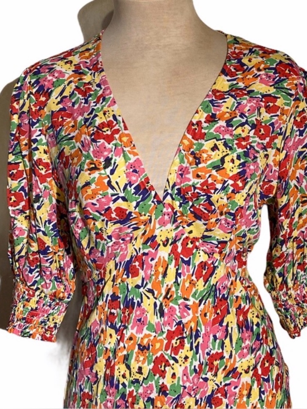 RIXO Multicolor Floral Maxi Dress in Pink, Yellow & Green - Picture 4 of 7